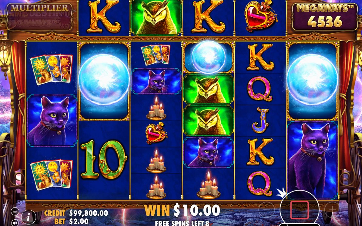 Free Spins : tours restants et multiplicateur de la manche